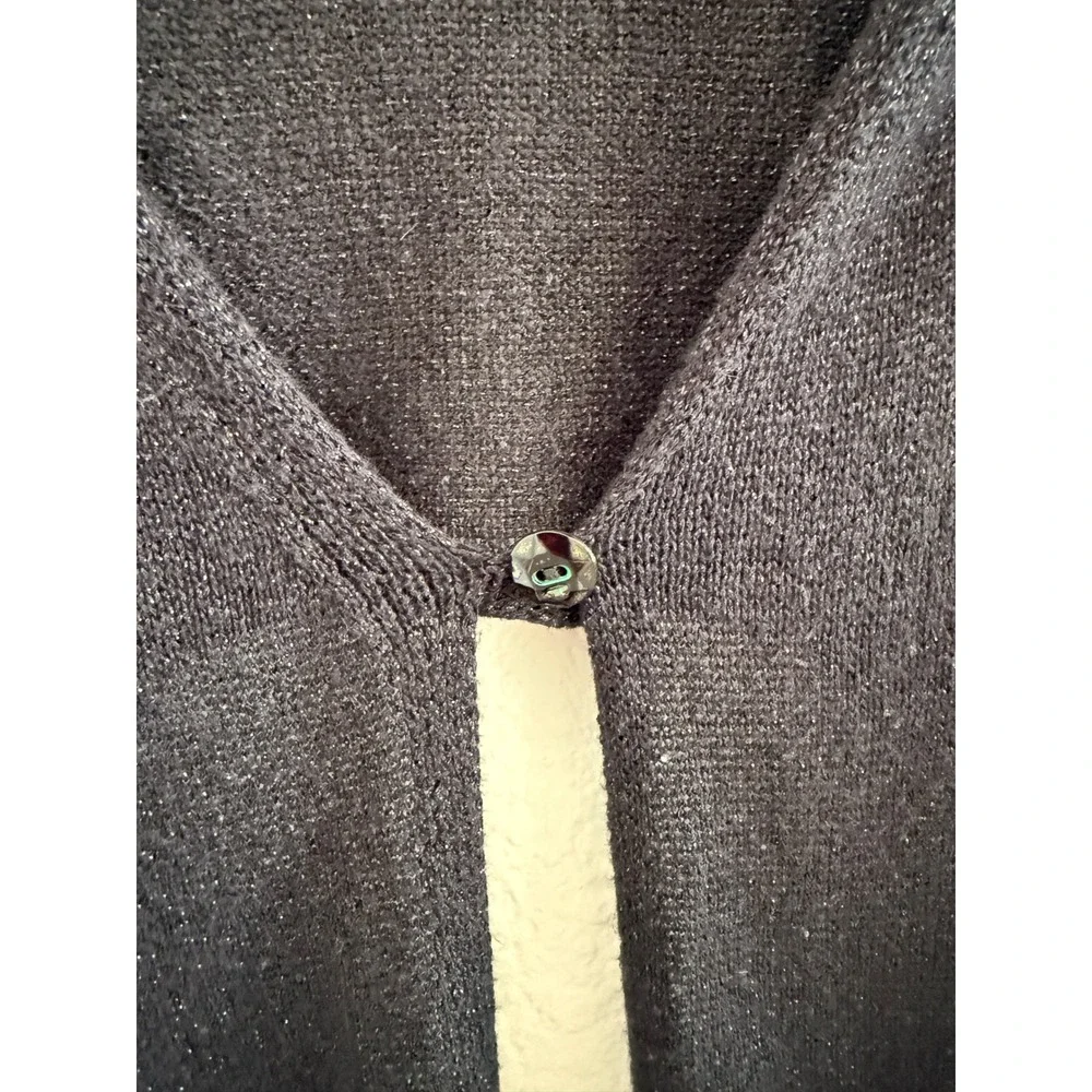Urban Outfitters Black Metallic Shimmer Cropped Cardigan Single Button Size M